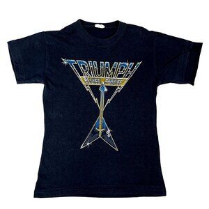 Vintage 80s Triumph Allied Forces 1981 Black T-Shirt Size Small